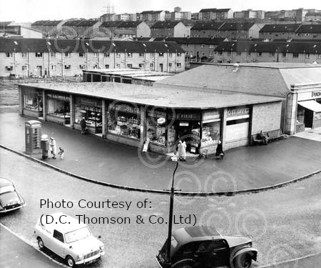 Aerial view of the shops on Craigowan Road from times past